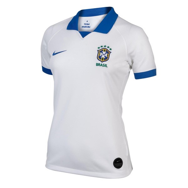 Camiseta Brasil 2ª Kit Mujer 2019 Blanco